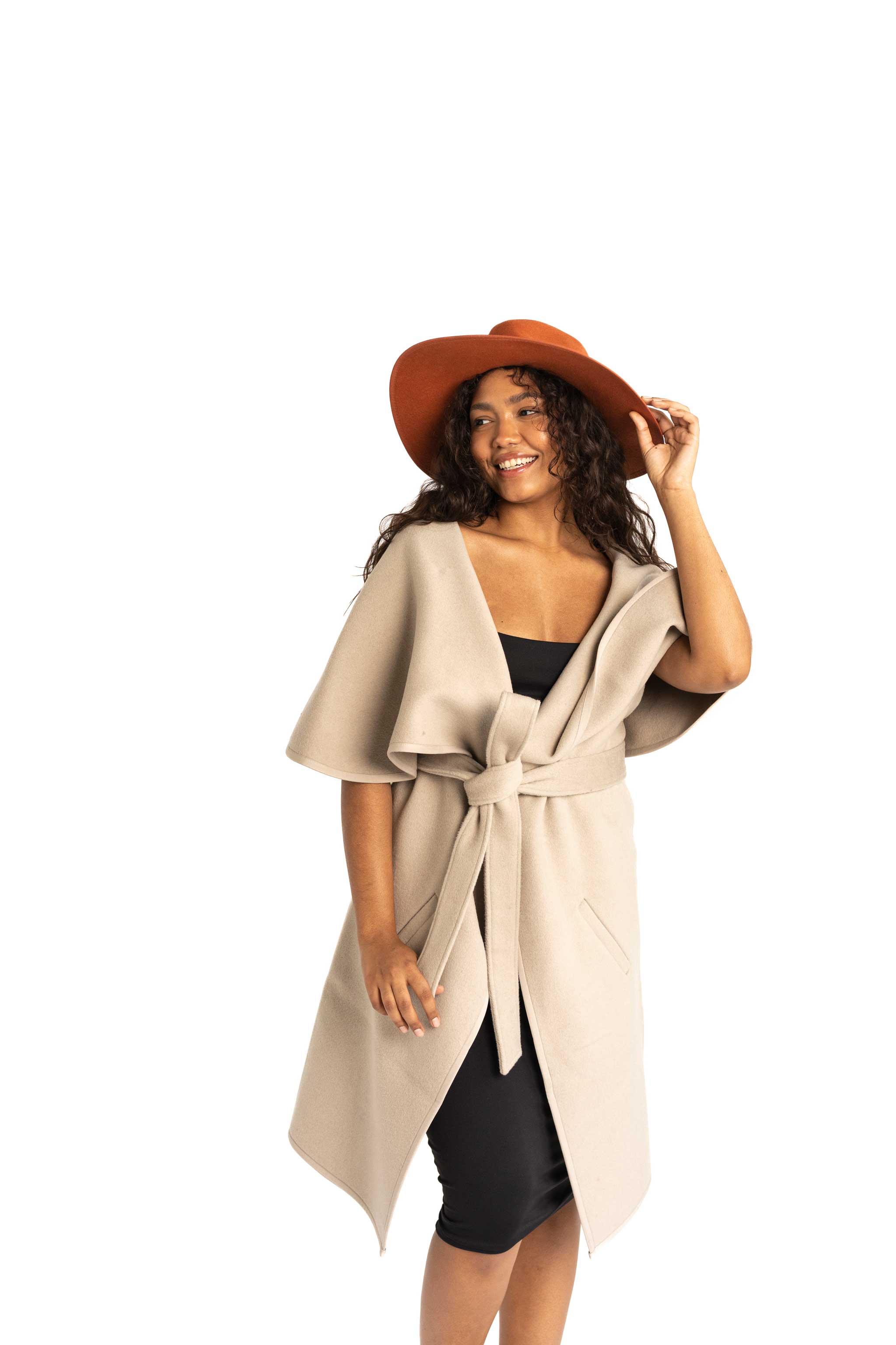 Rosa: Cashmere Blend Cape Coat – ElaineLewis