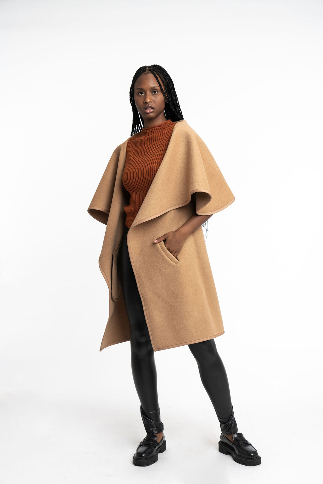 Rosa: Cashmere Blend Cape Coat