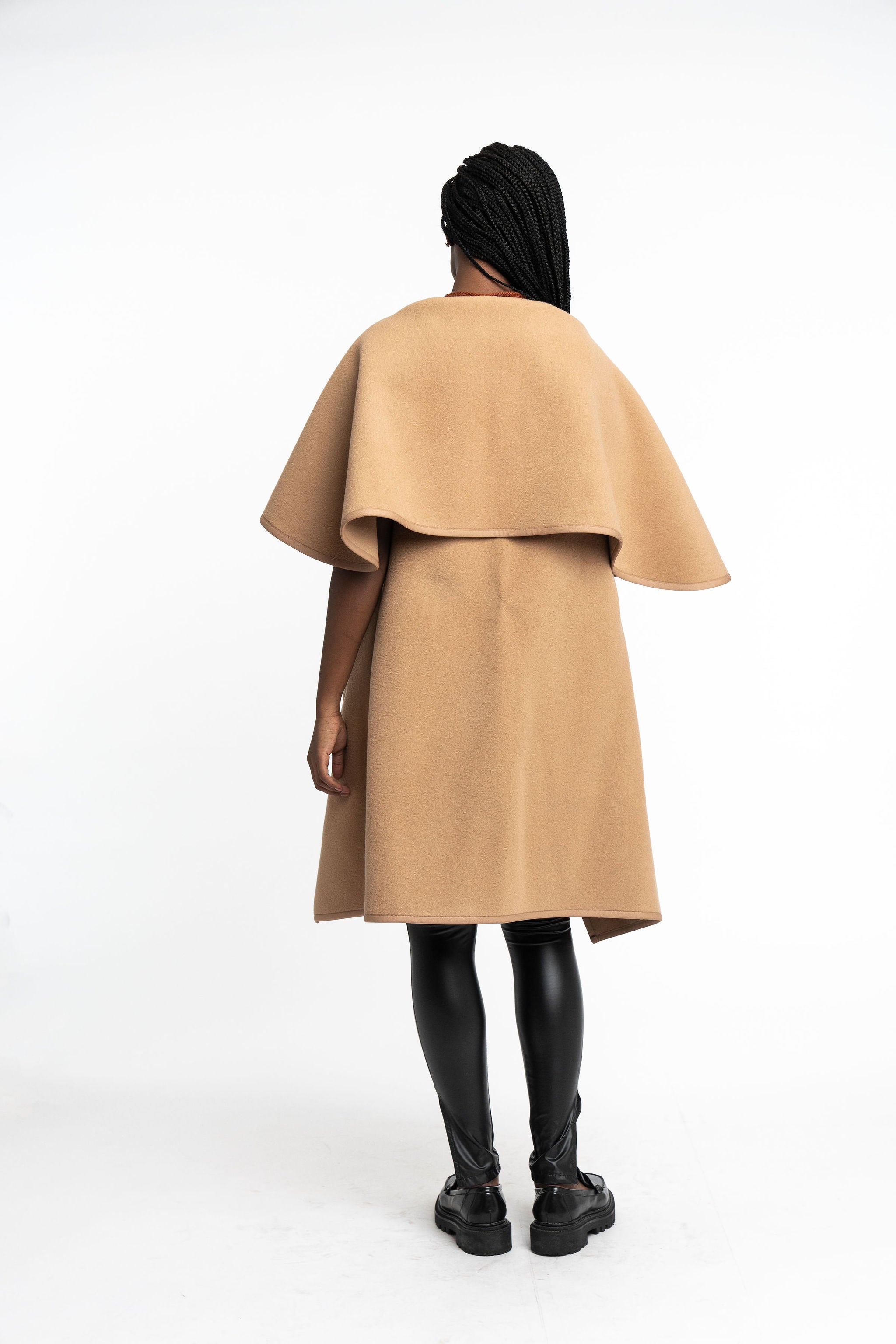 Rosa: Cashmere Blend Cape Coat – ElaineLewis