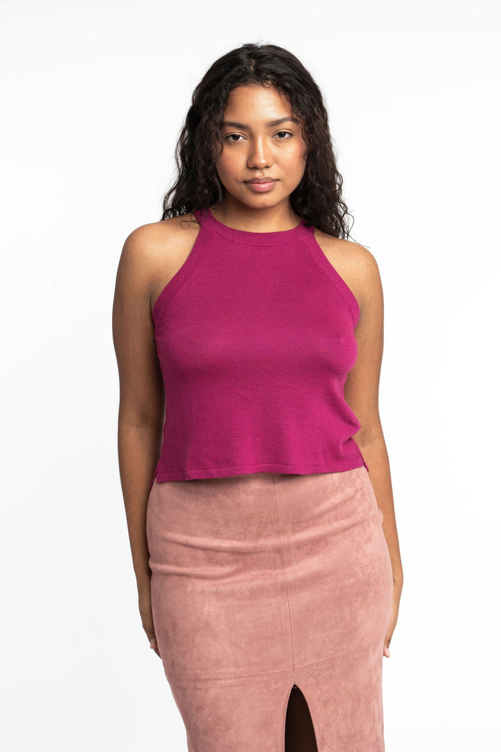 Edith: Sustainable High Neck Knit Tank