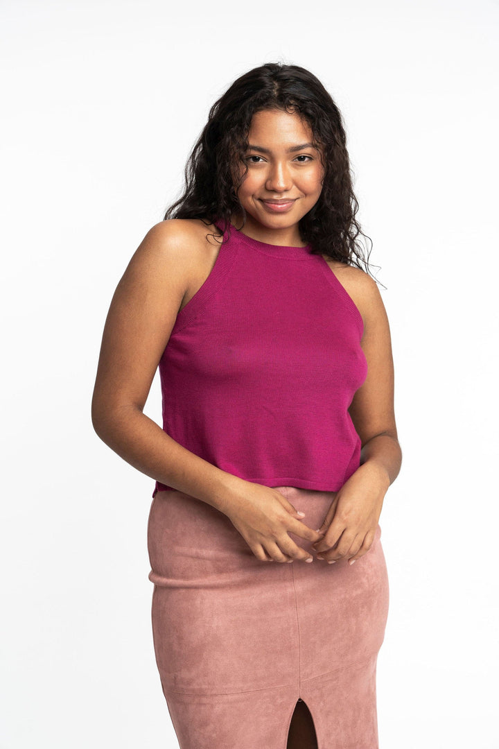 Edith: Sustainable High Neck Knit Tank
