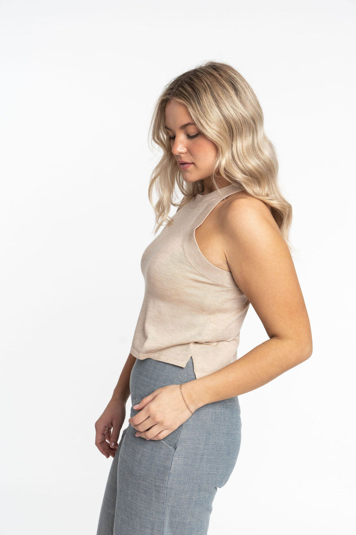 Edith: Sustainable High Neck Knit Tank