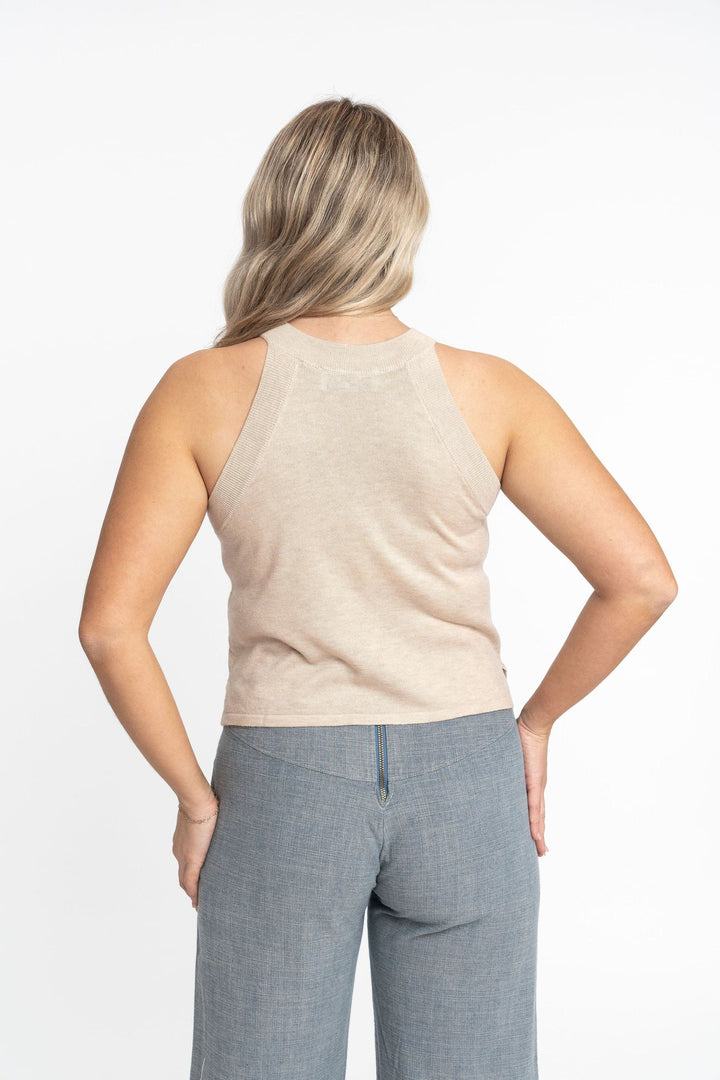 Edith: Sustainable High Neck Knit Tank