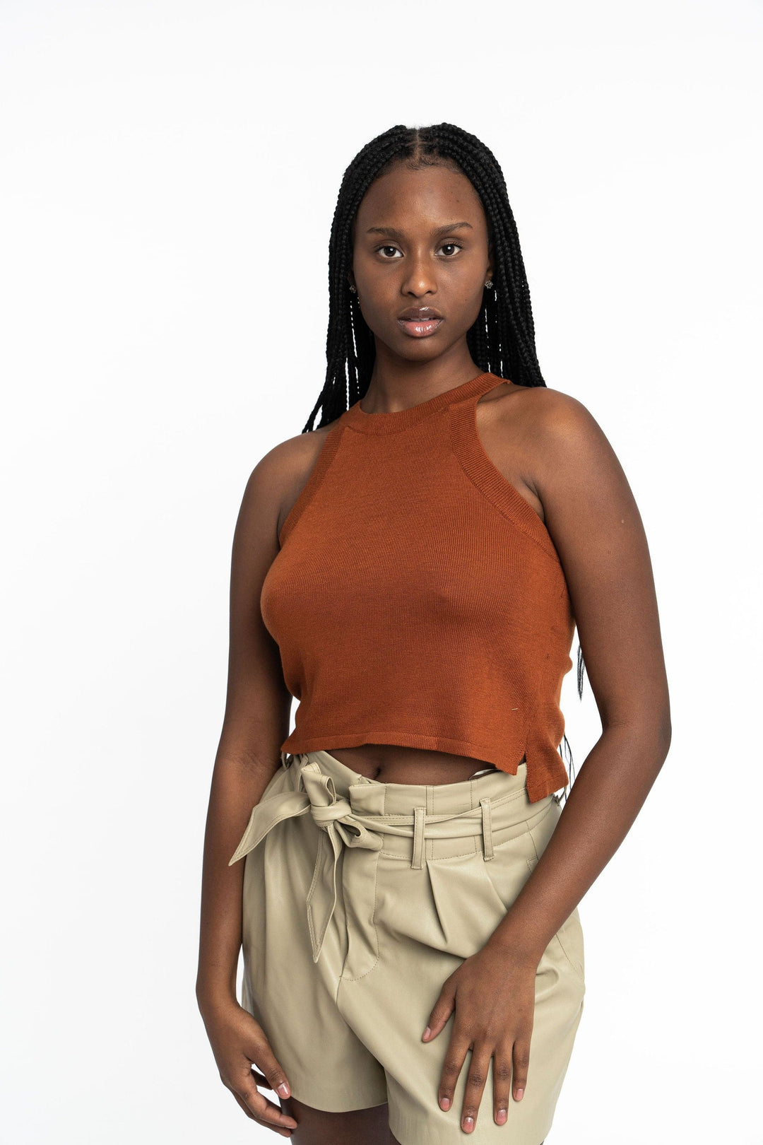 Edith: Sustainable High Neck Knit Tank