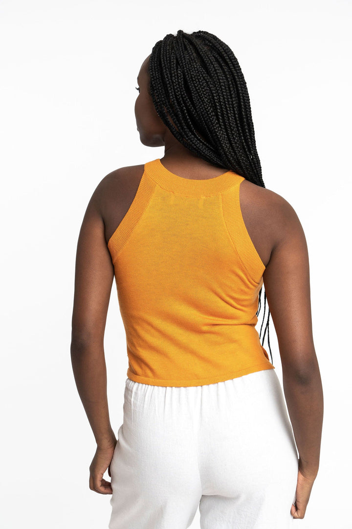 Edith: Sustainable High Neck Knit Tank